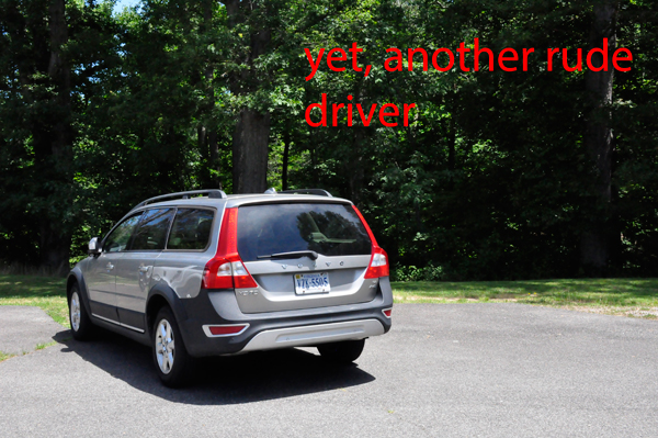 the car of a rude, impatient driver